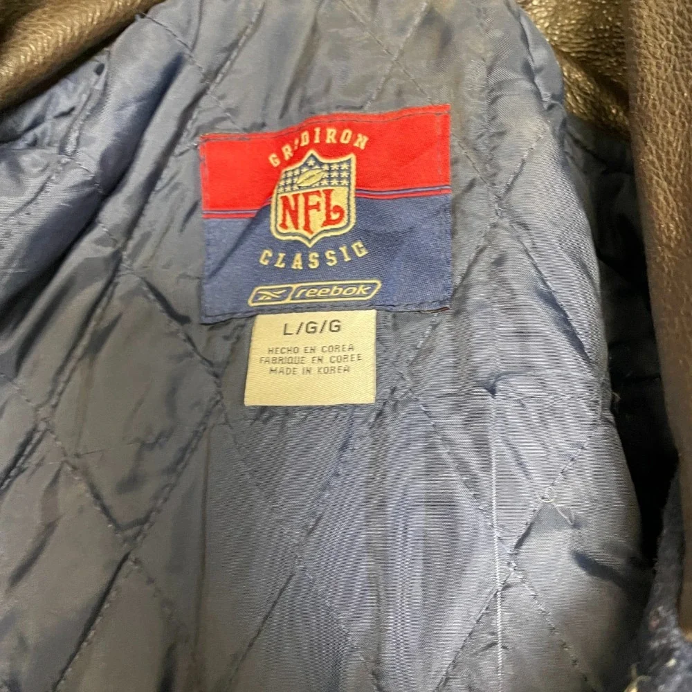 VTG Los Angeles Rams Letterman Jacket Men L Navy Blue Reebok Football NFL